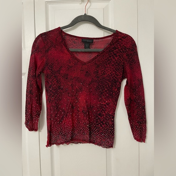 Y2K Mesh Crystal Top - Picture 2 of 3